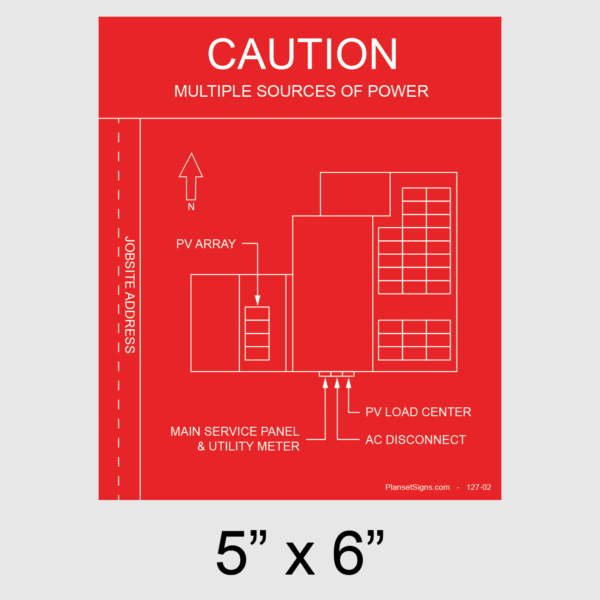 127-02 Solar Facility Map Placard (5" x 6")