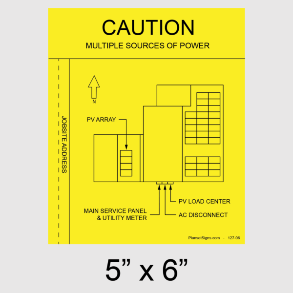 127-02 Solar Facility Map Placard (5" x 6")