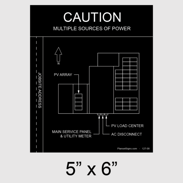 127-02 Solar Facility Map Placard (5" x 6")