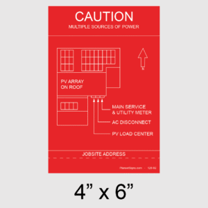 Solar Facility Map Placard (4" x 6") - Red, SKU 128-02
