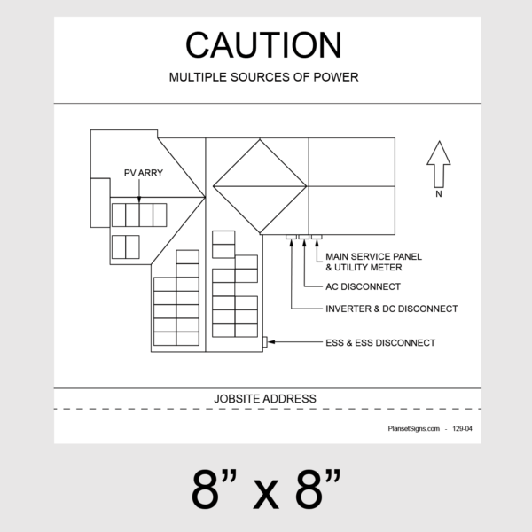 129-02 Solar Facility Map Placard (8" x 8")