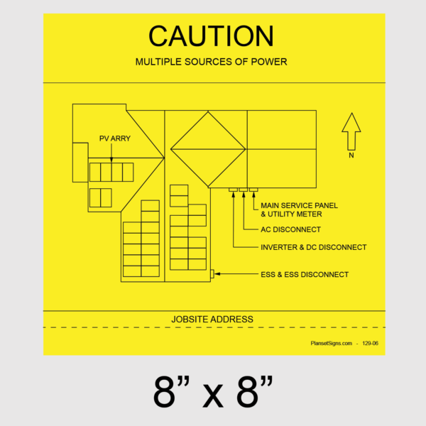 129-02 Solar Facility Map Placard (8" x 8")