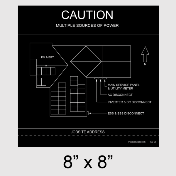129-02 Solar Facility Map Placard (8" x 8")