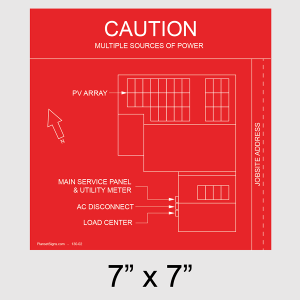 130-02 Solar Facility Map Placard (7" x 7")