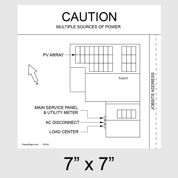130-02 Solar Facility Map Placard (7" x 7")