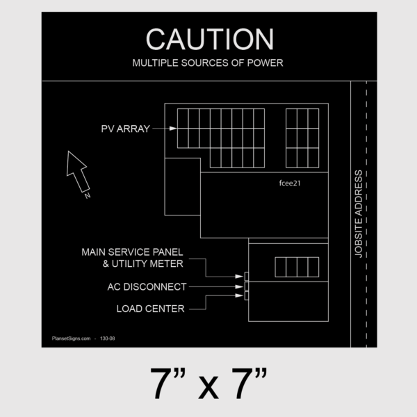 130-02 Solar Facility Map Placard (7" x 7")