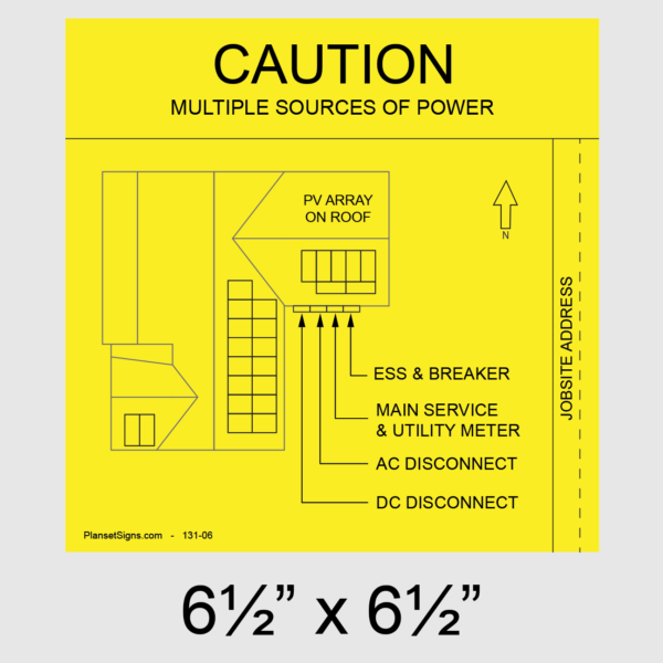 131-02 Solar Facility Map Placard (6.5" x 6.5")
