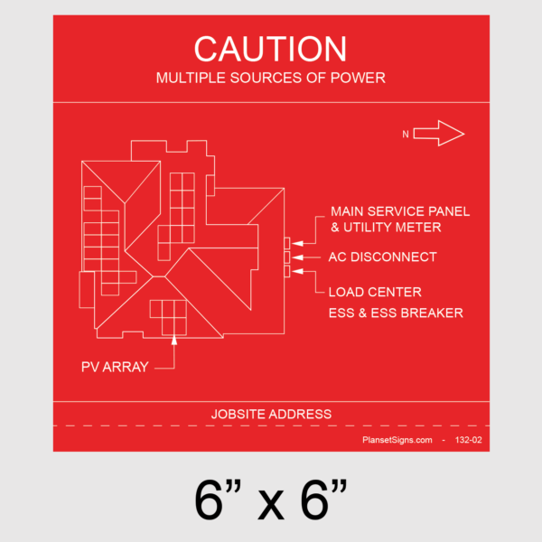 132-02 Solar Facility Map Placard (6" x 6")