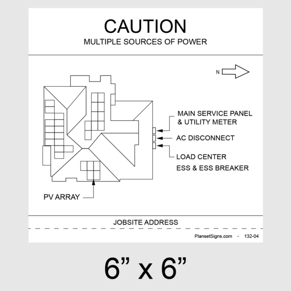 132-02 Solar Facility Map Placard (6" x 6")
