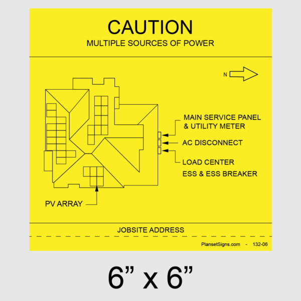 132-02 Solar Facility Map Placard (6" x 6")