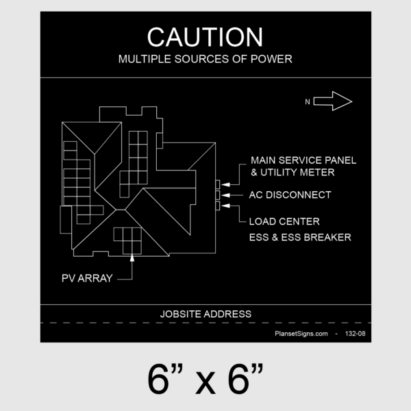 132-02 Solar Facility Map Placard (6" x 6")