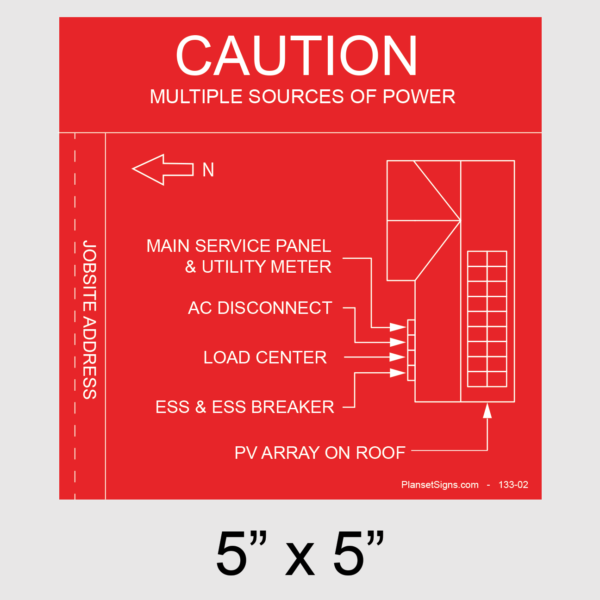 133-02 Solar Facility Map Placard (5" x 5")