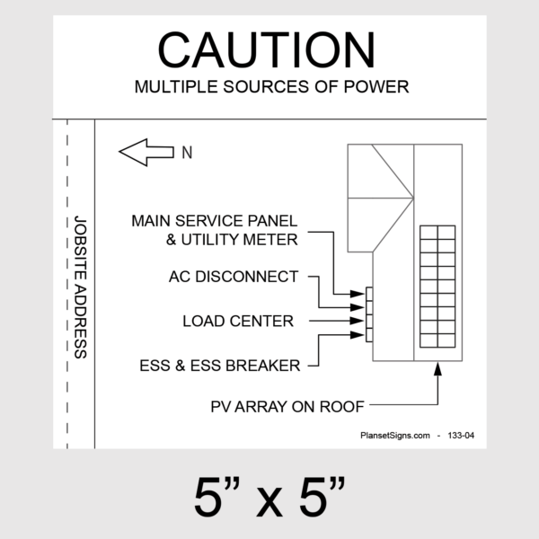 133-02 Solar Facility Map Placard (5" x 5")