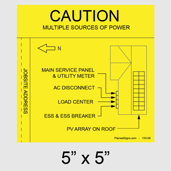 133-02 Solar Facility Map Placard (5" x 5")