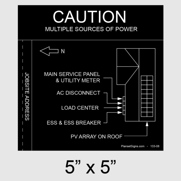 133-02 Solar Facility Map Placard (5" x 5")