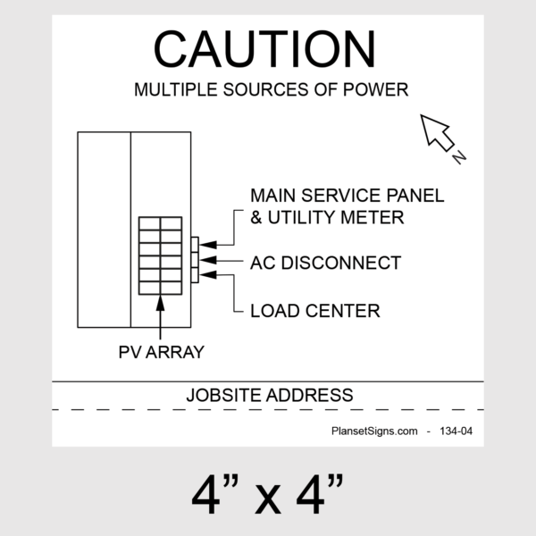 134-02 Solar Facility Map Placard (4" x 4")