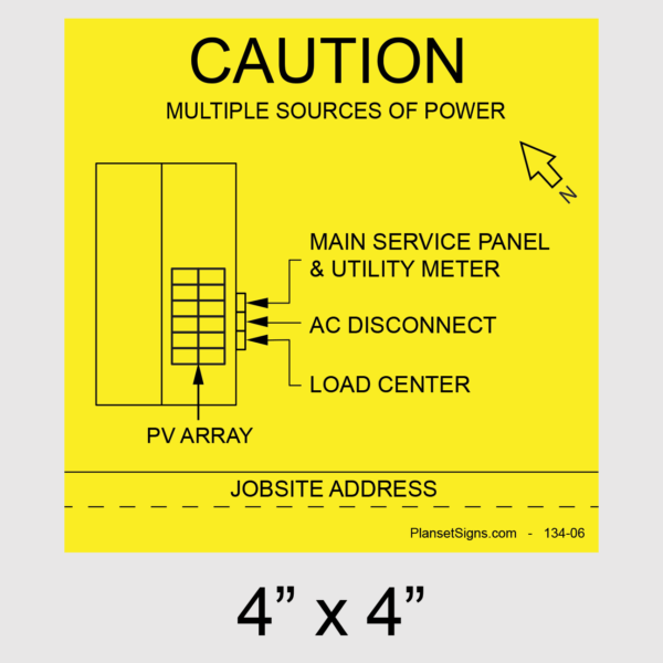 134-02 Solar Facility Map Placard (4" x 4")