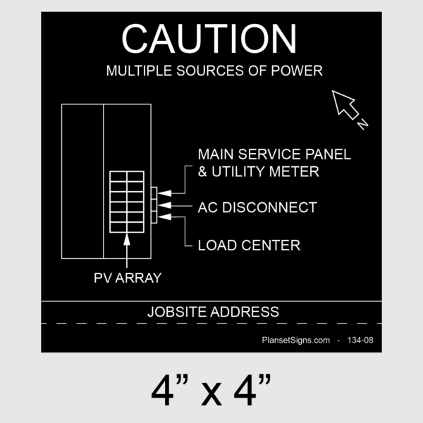 134-02 Solar Facility Map Placard (4" x 4")
