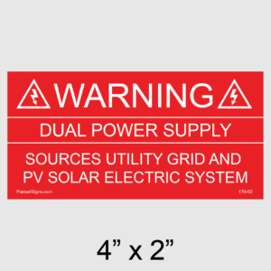 Warning Dual Power Supply Placard, SKU 170-02