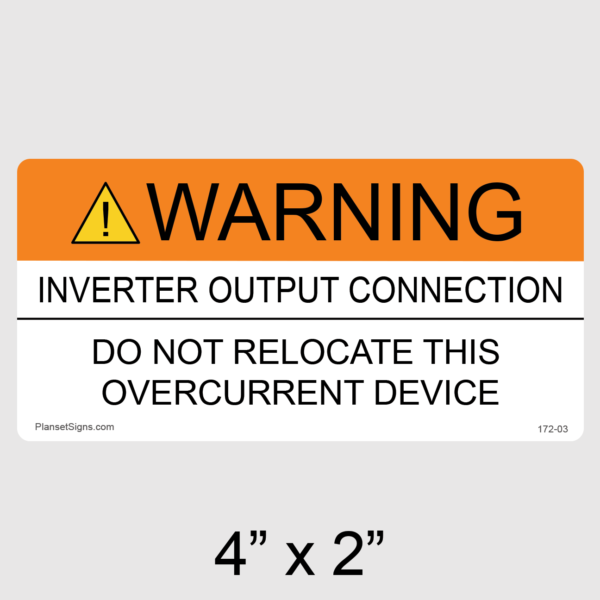 173-03 Power Source Output Connection Label