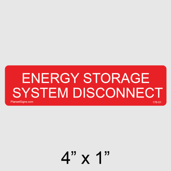 176-01 Energy Storage System Disconnect Label