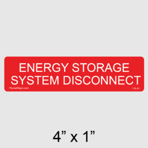 Energy Storage System Disconnect Label, SKU 176-01