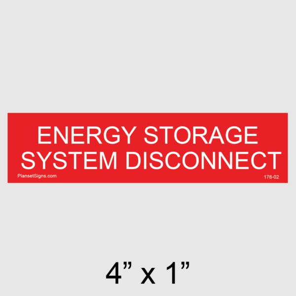 176-02 Energy Storage System Disconnect Placard