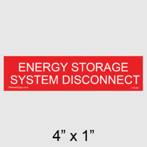 Energy Storage System Disconnect Placard, SKU 176-02