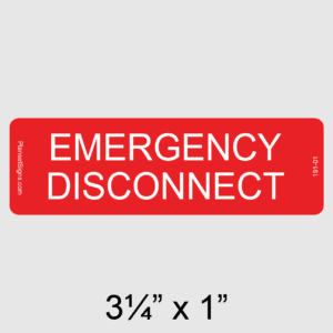 Emergency Disconnect Label, SKU 191-01