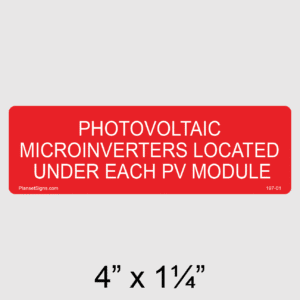 Photovoltaic Microinverters Located Under Each PV Module Label, SKU 197-01