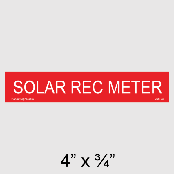 206-02 Solar Rec Meter Placard