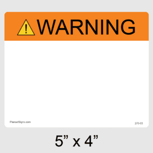 Warning Custom Label, SKU 270-03