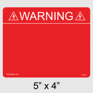 Warning Custom Label, SKU 275-01
