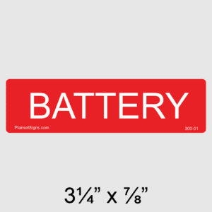 Battery Label, SKU 300-01