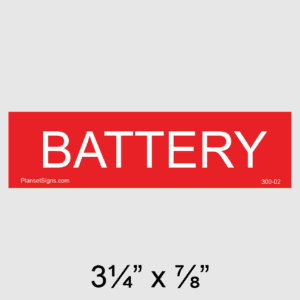 Battery Placard, SKU 300-02