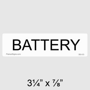 Battery Label, SKU 300-03