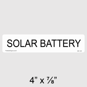 Solar Battery Label, SKU 301-03