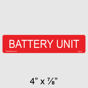 Battery Unit Label, SKU 302-01