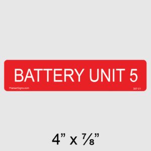 Battery Unit 5 Label, SKU 307-01