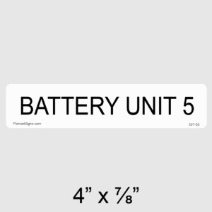 Battery Unit 5 Label, SKU 307-03