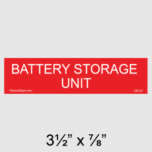 Battery Storage Unit Label, SKU 309-03