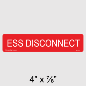 ESS Disconnect Label, SKU 315-01