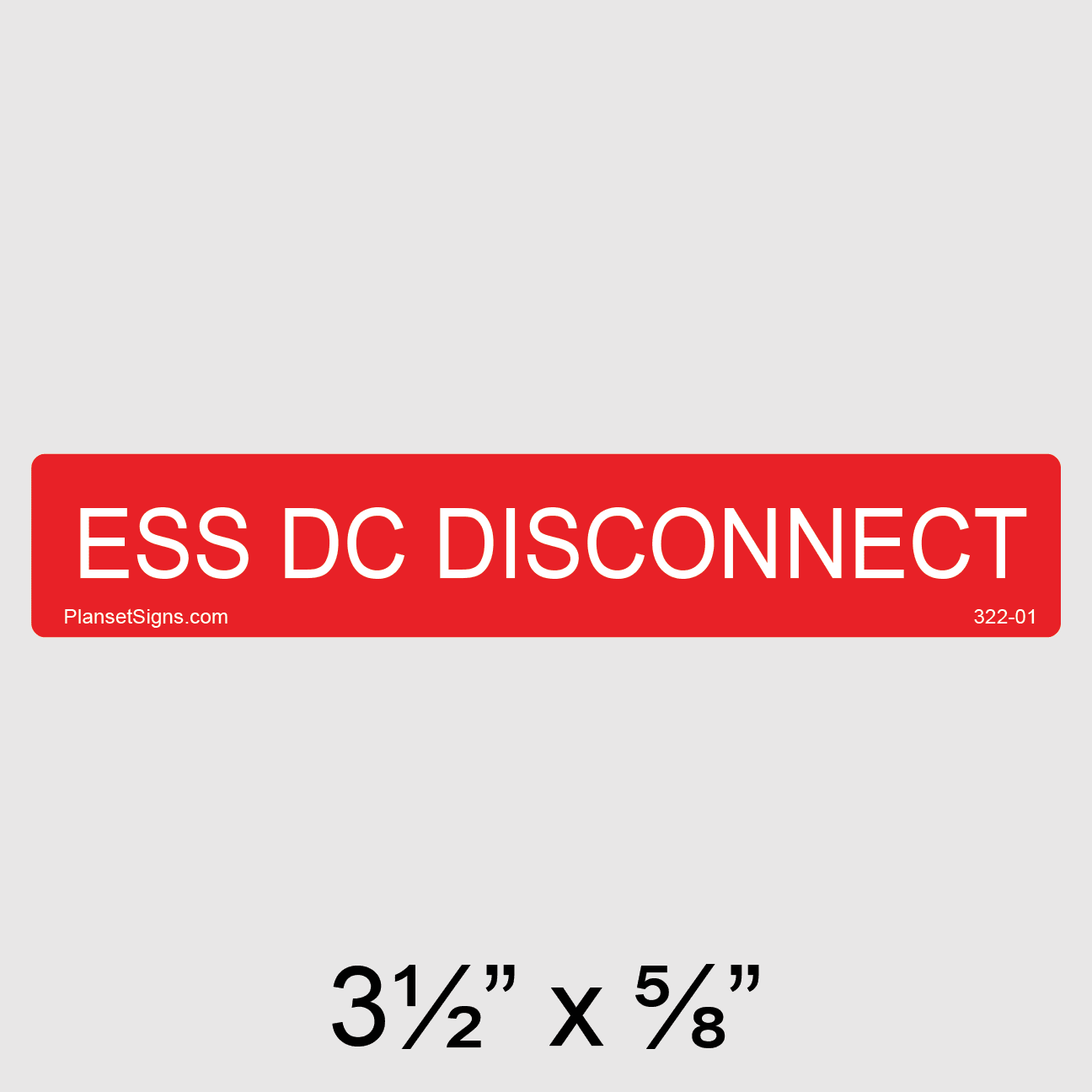 ESS AC Disconnect Placard, SKU 321-04