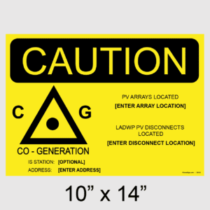 LADWP, Co-Generation - 14 X 11 Placard, SKU 500-06